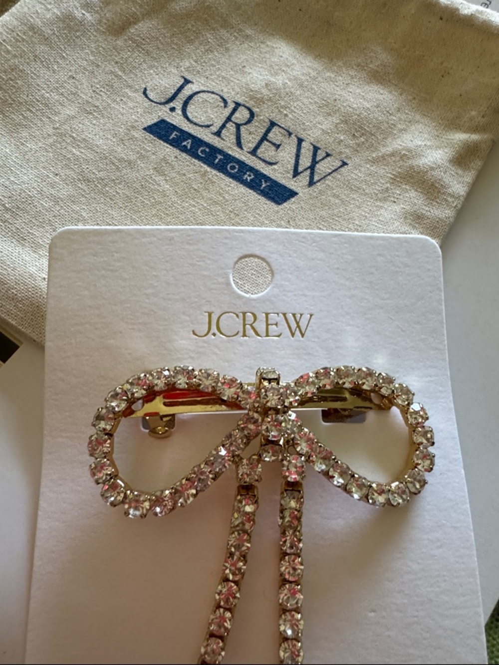 J. Crew Crystal Bow Hair Clip